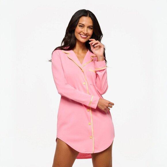 Cosabella Other - Cosabella  Bella Women's Long Sleeve  Shirtdress Pink W Yellow Stripe NWT Size S